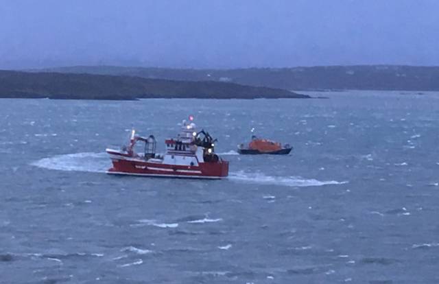 Baltimore RNLI launches during Storm Hannah