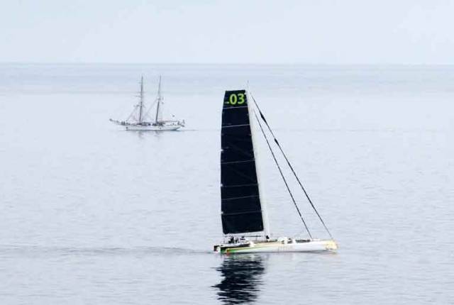 It was a slow start for Justin Slattery's Transpacific Record on Phaedo 3
