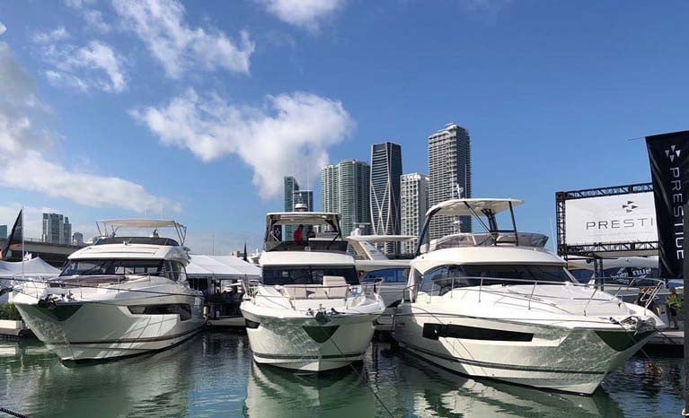 If it’s February, it must be Miami…..this weekend sees two boat shows at full steam ahead in Miami, and Gerry &amp; Martin Salmon of MGM Boats of Dun Laoghaire are with the Prestige array in the Miami Yacht Show. 