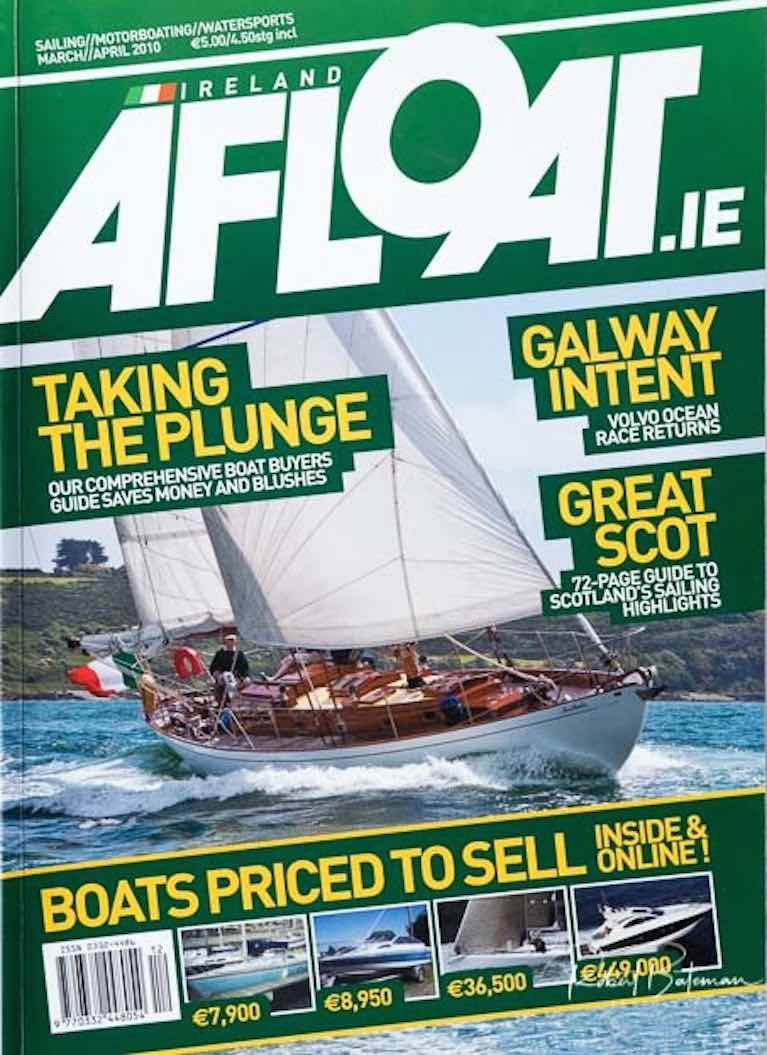 Blast from the past…..Northele starring in the Crosshaven Classics Regatta 2009 on the cover of Afloat Magazine March/April 2010. At the time, Anthony and Sally O&#039;Leary had already quietly decided that they hoped to own her one day, but the family had another decade of successful competitive sailing at home and abroad before they made the move