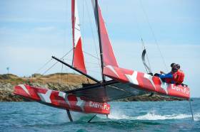 Easy To Fly is a new foiling multihull from Jean-Pierre Dick and Guillaume Verdier