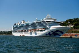 The Crown Princess cruise liner alongside in Cobh 