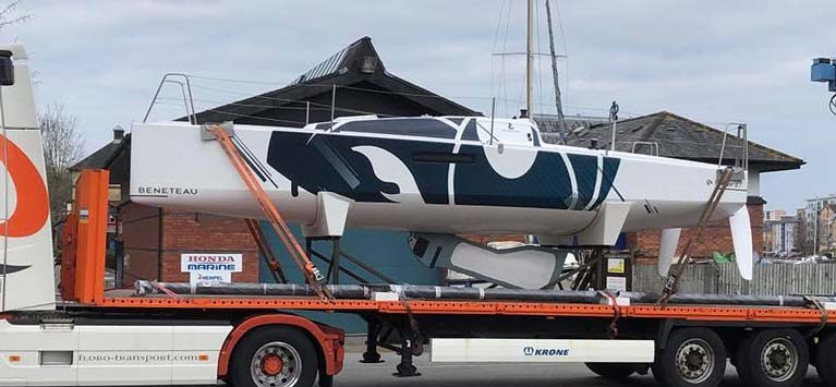 The new Beneteau 27 arrives in Cardiff