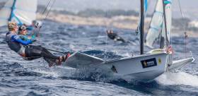 Andrea Brewster and Saskia Tidey in action in the 49erfx in Palma this afternoon
