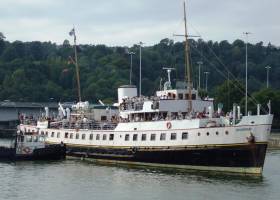 The MV Balmoral, seen here in its usual waters in Bristol, was built in 1945 and most recently refit in 2015