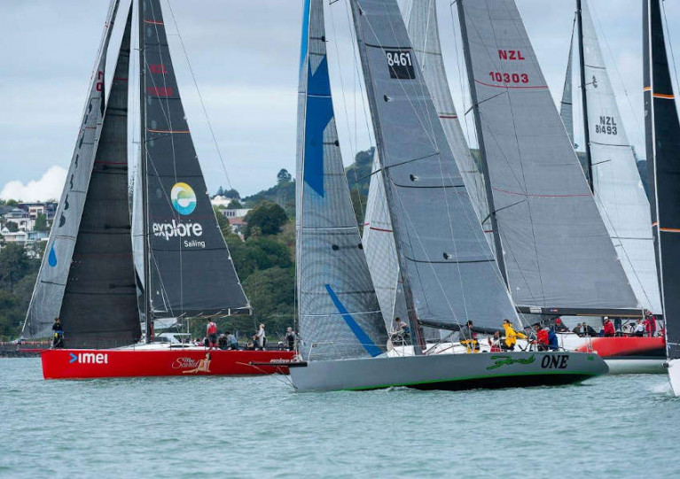 Miss Scarlet, with Mia Connolly on crew, with the fleet in this past weekend’s PIC Coastal Classic in New Zealand