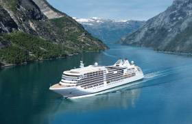 An impression of the brand new ultra-luxury cruiseship Silver Muse as depicted in the Norwegian fjords. The Viking connection with Ireland is that the new flagship of Silverseas Cruises is to make an Irish debut to Waterford when as the penulimate caller later in the season. 