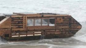 The houseboat was spotted at Cross Beach on the Mullet Peninsula in November 2016