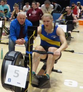 Dominic Casey and Sanita Puspure at the Irish Indoor Rowing Championships. 