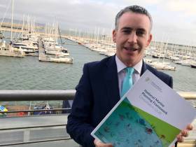 Minister of State Damien English launches the draft NMPF at Dun Laoghaire Marina