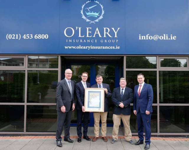 Anthony O’Leary, Managing Director O’Leary Insurance Group, Ronan Goggin Managing Director O’Leary Life, Mike Walsh O’Leary Life - Sovereigns Cup Regatta Director, Dave Sullivan Vice Commodore Kinsale Yacht Club & Brian Goggin Director O’Leary Life