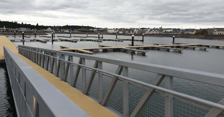 The new Inland and Coastal marina berths at Stornoway Harbour Marina in The Hebrides