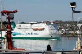 One of the ports included in the joint €2.6m 4-year project of Irish-Welsh ports is Milford Haven in south Wales where AFLOAT adds the ferry from Rosslare, Isle of Inishmore is seen off Neyland on the Welsh estuary while approaching Pembroke. 