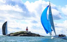 Yachts pass the Muglins Rock on Dublin Bay in a passage race on the East Coast of Ireland. Questions are being asked in a UK survey whether sailing needs to change its approach to attracting more people into the sport
