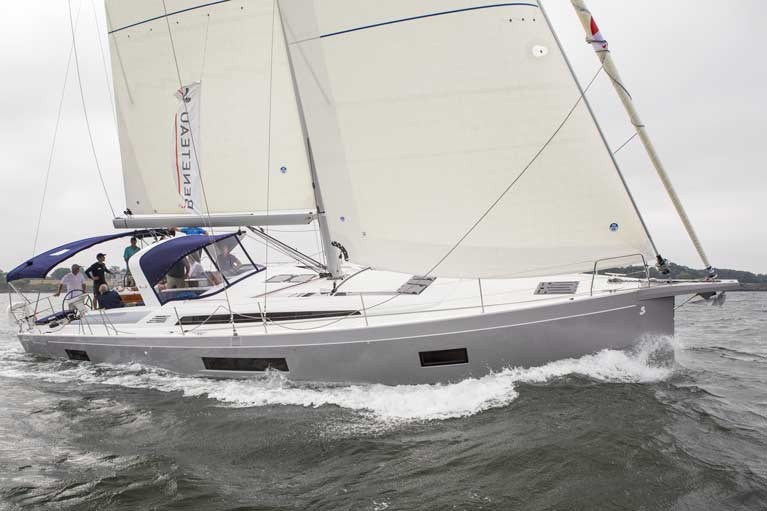 A Beneteau Oceanis 51.1 sailing in Narragansett Bay with North Sails 3Di sails