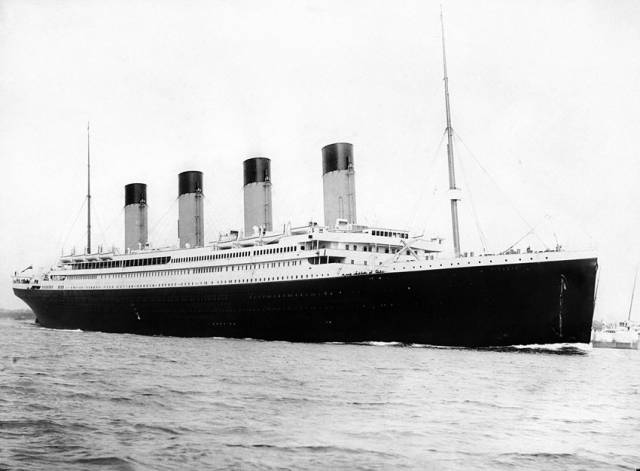 The RMS Titanic departs Southampton on 10 April 1912
