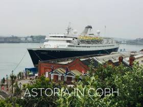 The first cruiseship of the Cork Harbour cruise season Astoria which AFLOAT adds is operated by Cruise &amp; Maritime Voyages had berthed in Cobh. The veteran vessel dating to 1948 is one of the oldest operational cruiseships. 