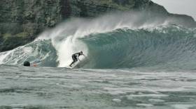 A still from new surfing documentary Between Land and Sea