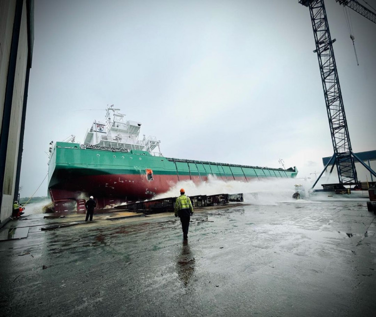 An end of April launch for Arklow Artist - the final of the 'A' series of newbuild cargoships