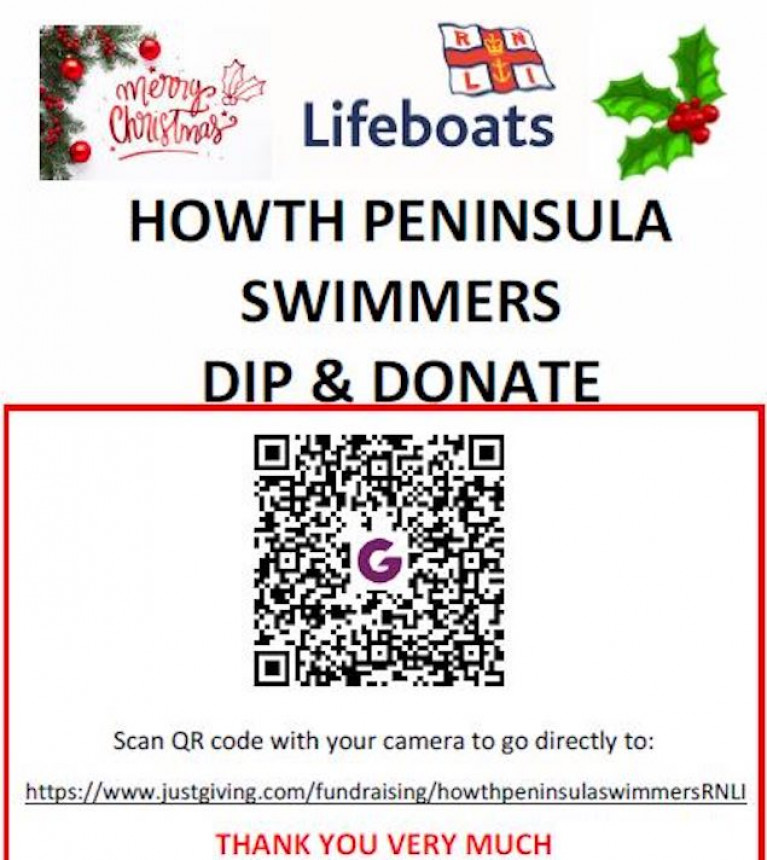 The Howth RNLI "DIP & DONATE" poster
