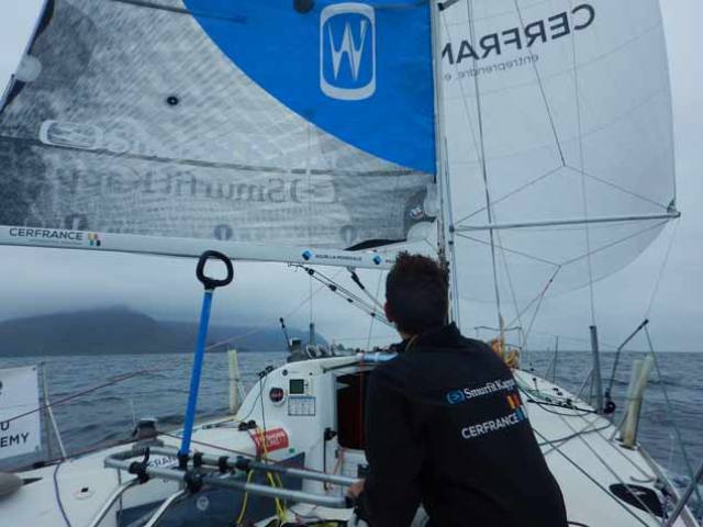 Tom Dolan has moved into the top ten in his Transatlantic Race with co-skipper Tanguy Bouroullec