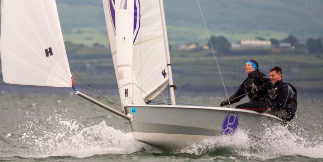 Dun Laoghaire's Owen and Gina Laverty racing in the RS400 in Sligo