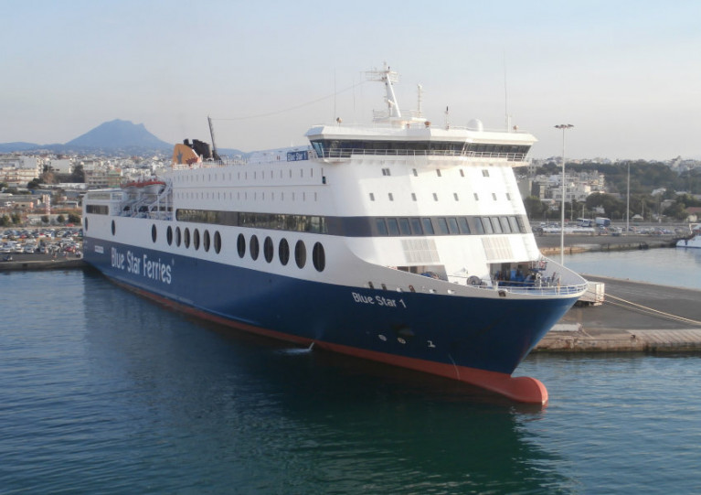 Blue Star 1 in previous ‘superfast’ livery while servicing routes in the Greek islands