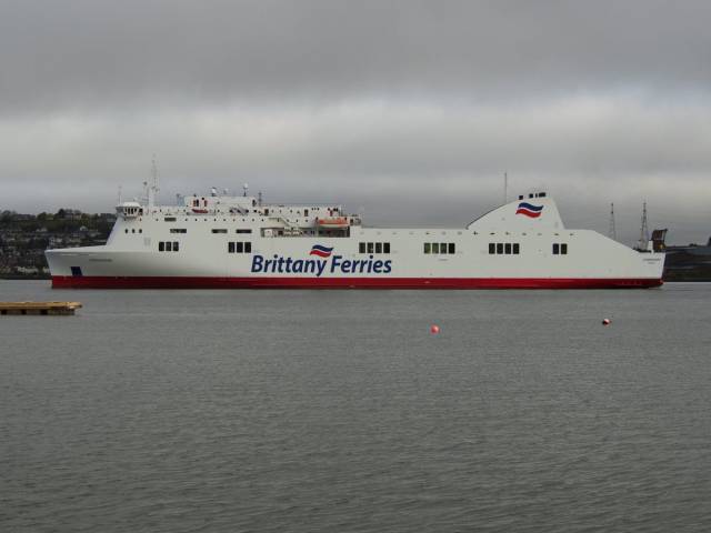 Brittany Ferries chartered-in ropax Connemara in Cork Harbour during its first season last year. Today's sailing on the Cork-Santander route has been cancelled due to technical problem which has also affected the following sailing for northern Spain scheduled for next Monday, 16th September