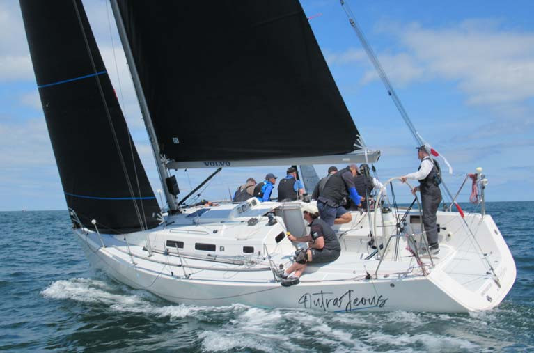 The J109 Outrajeous with UK Sails on Dublin Bay