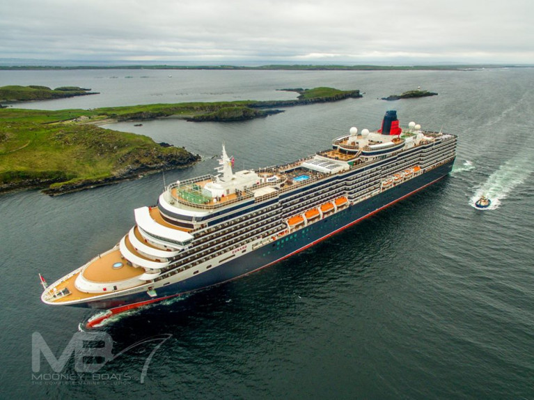 Harland & Wolff announce a two cruise ship contract for their Belfast shipyard as P&O Cruises’ Aurora and Cunard’s Queen Victoria (above) are expected in the yard in May and June. AFLOAT highlights the maiden call of the 'Cunarder' to Killybegs with the first visit by the cruiseship to the port  in 2018.