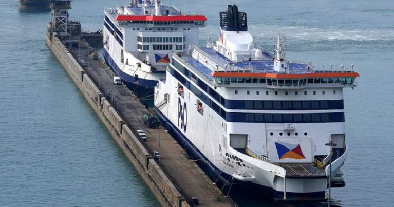 The (detained) P&amp;O Ferries vessel Spirit of Britain (right) moored at the Port of Dover today following its two day MCA reinspection. Afloat adds astern is moored Pride of Canterbury while nearby &#039;Darwin&#039; class twin Pride of Kent remains detained. The North Channel route to Cairnryan, AFLOAT highlights that European Causeway, previously detained, has returned to service since Sunday 10th April for both freight and tourist customers, though according to P&amp;O a full service is not currently operational.
