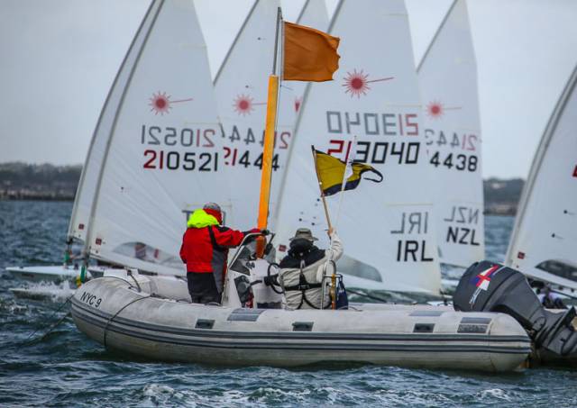 54 Laser dinghies across three divisions will contest Sunday's DMYC Frostbites Series