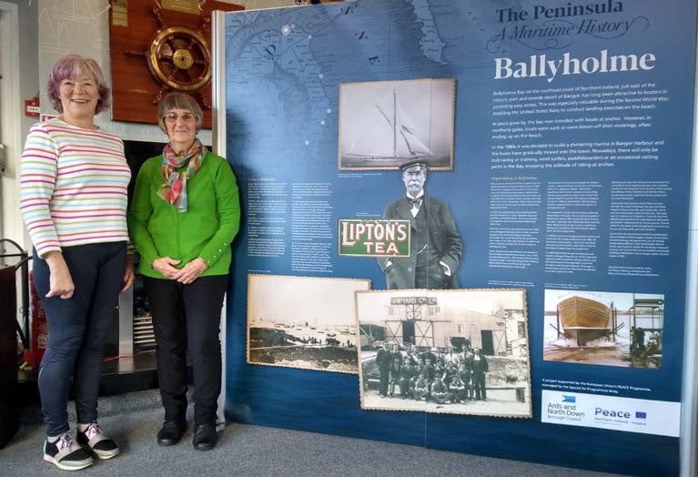 The Ballyholme display with Afloat&#039;s Betty Armstrong (right)