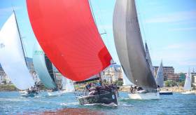 Summer sailing as it should be….Jump Juice from Cork in the lead at the Volvo Dun Laoghaire Regatta, which will be the biggest event in Irish waters in 2019