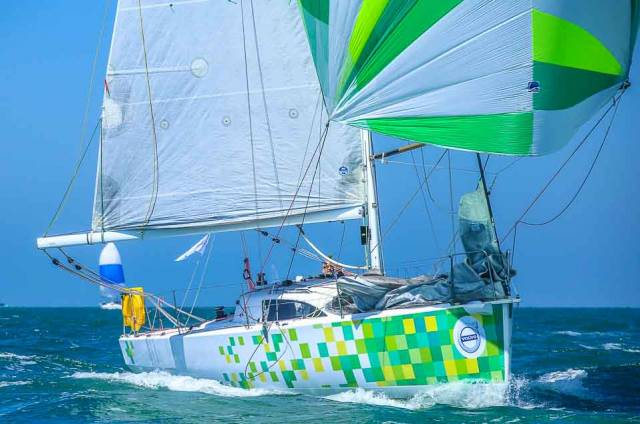 The French double–handed entry, Jasaap, a JPK 10.10, is lying third in IRC overall
