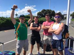 Gary O&#039;Donovan, Shane O&#039;Driscoll, Mark O&#039;Donovan and Paul O&#039;Donovan take some sun in Sydney