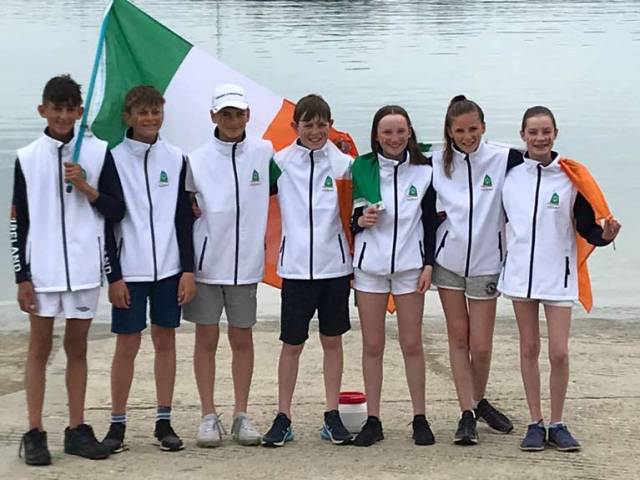Team Ireland: (from left to right) - Justin Lucas, Fiachra McDonnell-Geraghty, Archie Daly, Johnny Flynn, Jessica Riordan, Alanna Twomey, Clementine Van Steenberge