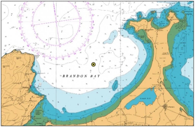 Admiralty Chart showing the location of the Waverider buoy deployment