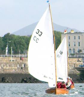 Water Wag Eva II (33) leads Good Hope (18) in Wednesday&#039;s third and final race of the first mini-series at Dun Laoghaire