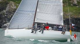 Paul O’Higgins’ JPK 10.80 Rockabill IV was four miles past Tory Island at noon, and she may make gains on those ahead, as she won’t start to feel the adverse tide until she gets to Inishtrahull