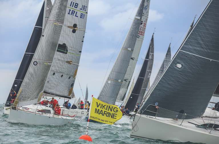 IRC yachts start a race on Dublin Bay, Ireland&#039;s largest sailing centre is among the many harbours where racing has been heavily curtailed by COVID-19