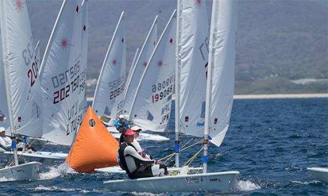 Light to medium winds for the first race of the Radial Women's Worlds in Mexico yesterday