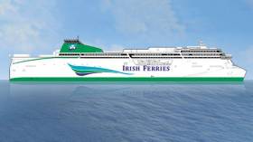 Intended for service on the Dublin – Holyhead route in 2020, this second new vessel (after W.B. Yeats) will be the largest cruise ferry in the world in terms of vehicle capacity with accommodation for 1,800 passengers and crew. Vehicle decks (5,610 freight lane metres), capable of carrying 330 freight units per sailing – a 50% increase in peak freight capacity compared to current flagship Ulysses (see link below to Irish Times photo).