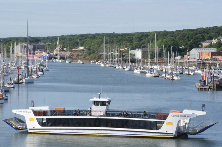 Sailing mecca of Cowes, Isle of Wight: Floating Bridge No. 6 appeared to hit the sea wall and damage two windows. Afloat adds the 37m chain-ferry operates Cowes-East Cowes service on the busy River Medina. The car ferry was built in south Wales at a boatyard in Pembroke Dock. 