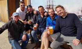The crew of Conor Fogerty&#039;s yacht BAM from Howth Yacht Club enjoying their latest European/RORC adventure