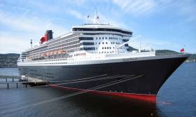 The Queen Mary 2, pictured here in Norway, was en route to Southampton from New York at the time